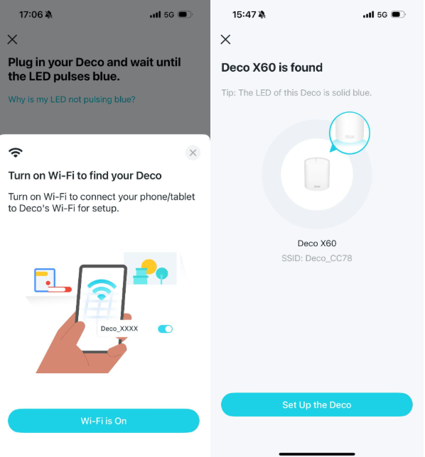 Connect to Deco's Wi-Fi.