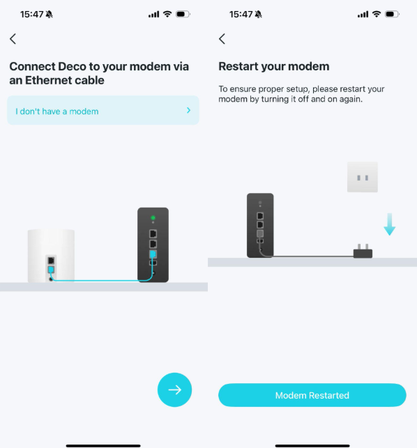 Connect Deco to modem.