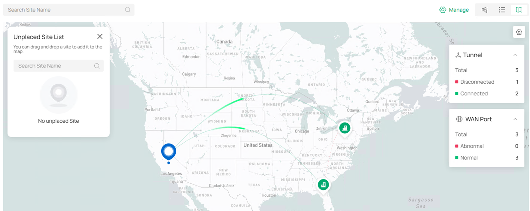 Show the SD-WAN tunnel visualization on the map page.