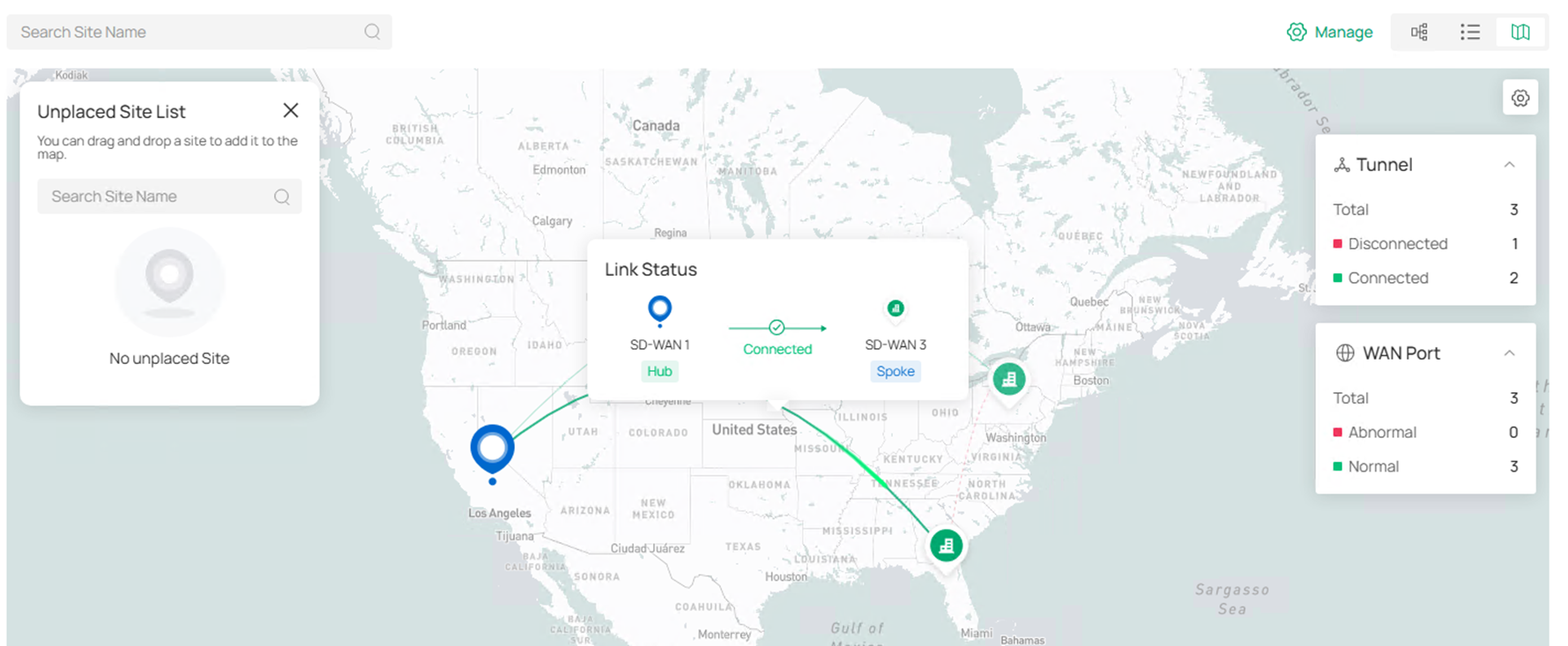 Show the SD-WAN tunnel visualization on the map page.