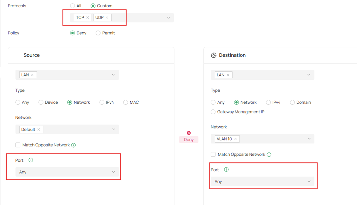 Display detailed settings of custom protocols.