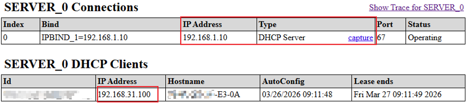 Display the connection result.