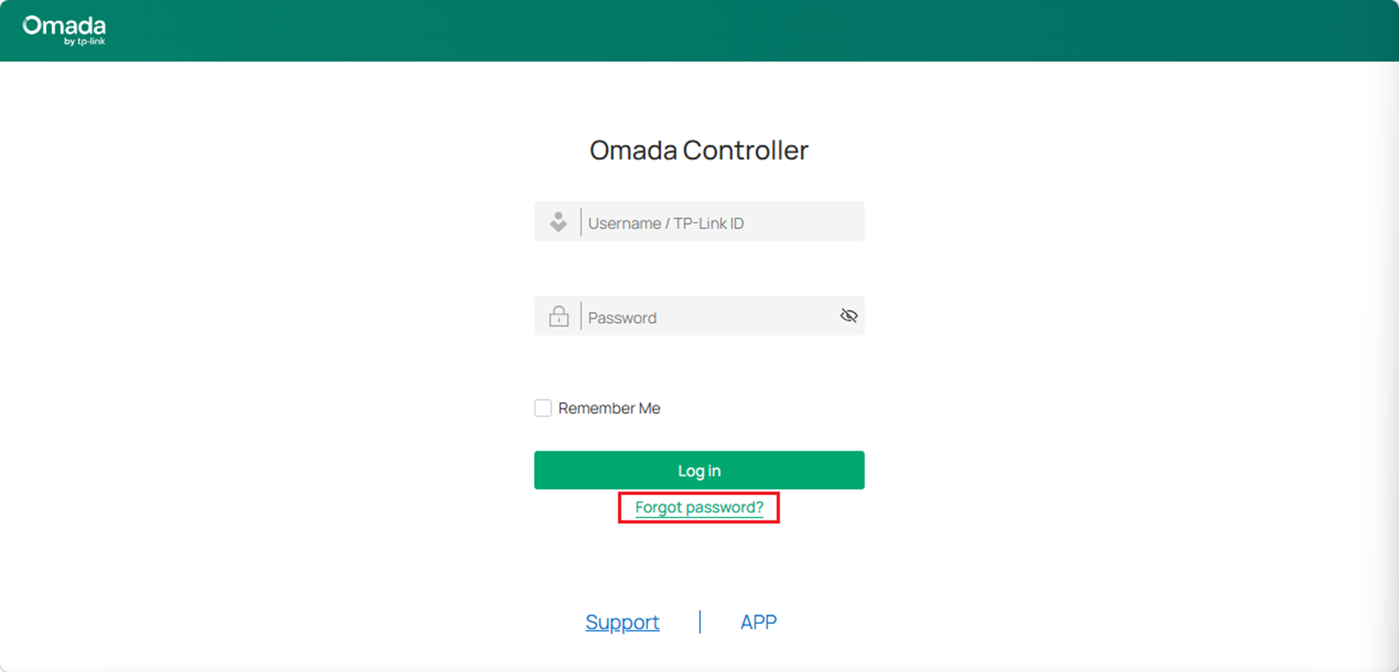 Show the position of forgot password button.