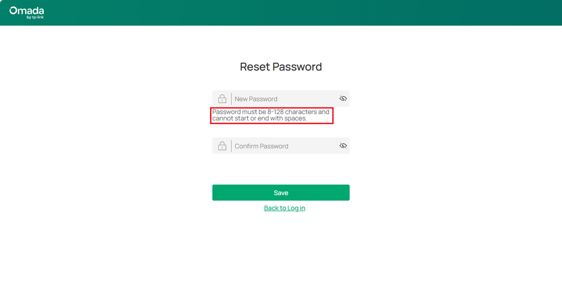 Show the reset password page.
