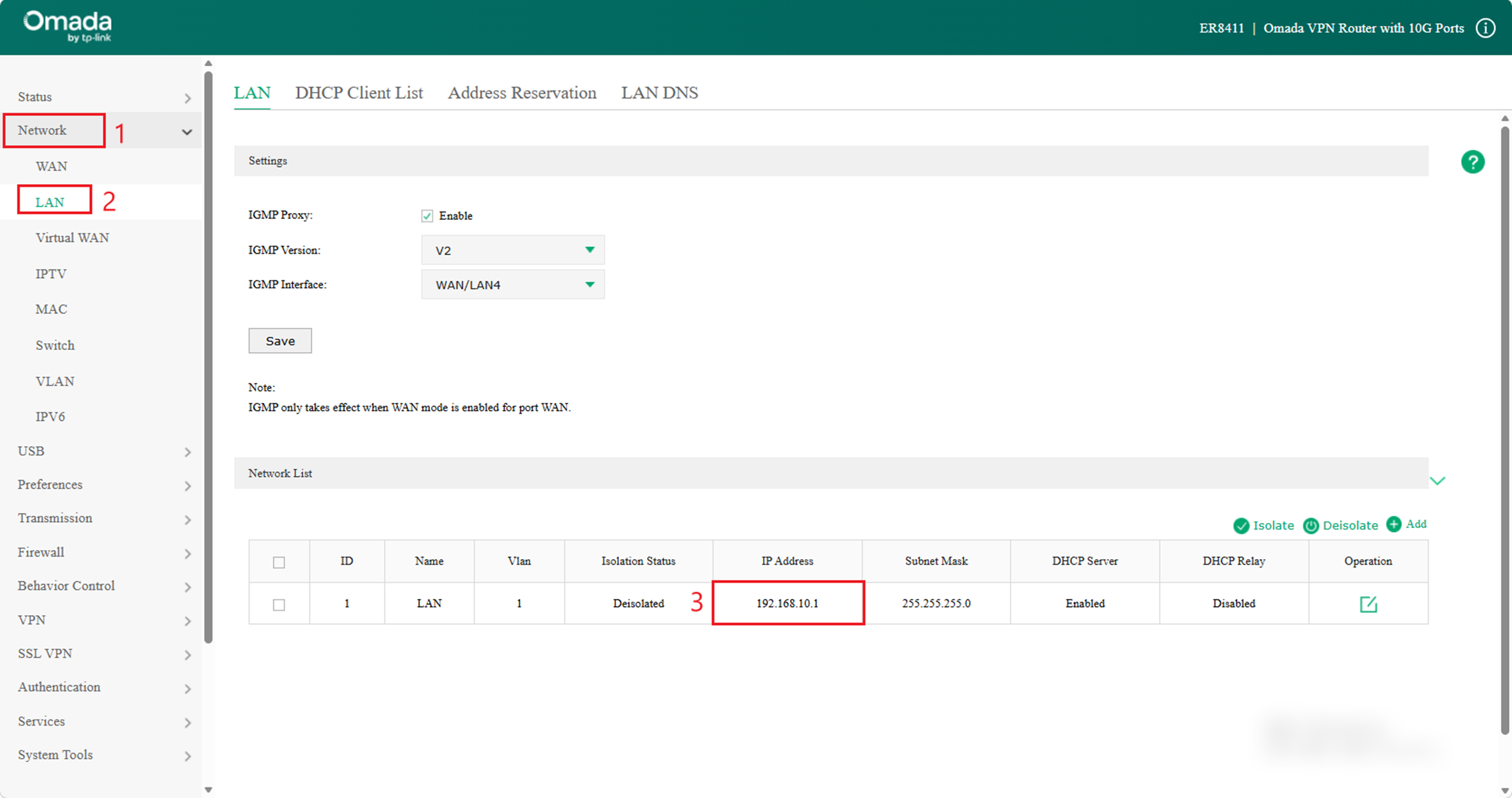 Check the router A LAN IP address.