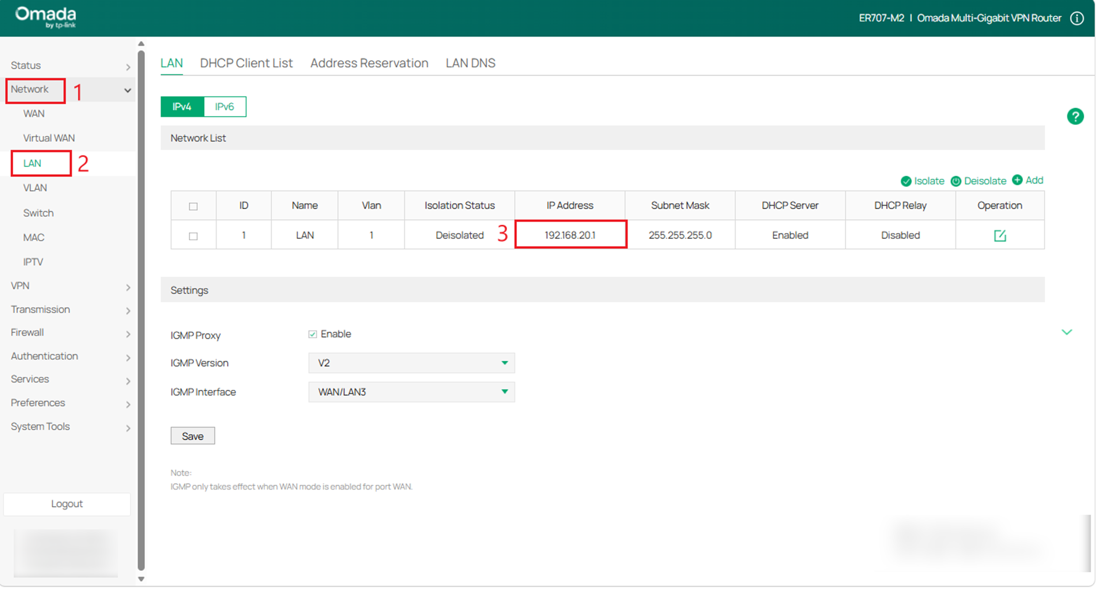 Check the router B LAN IP address.