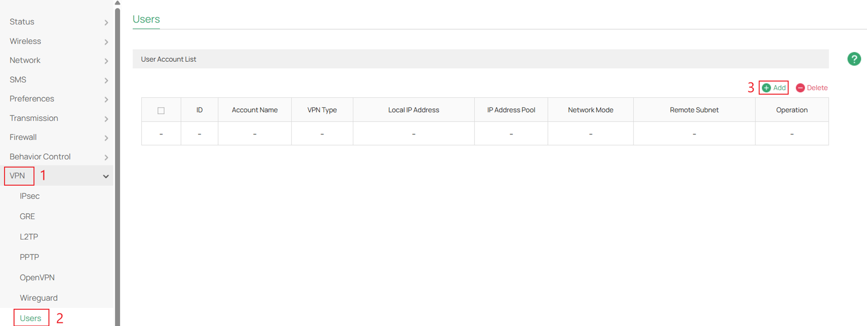 Creating a local user account for the OpenVPN server.