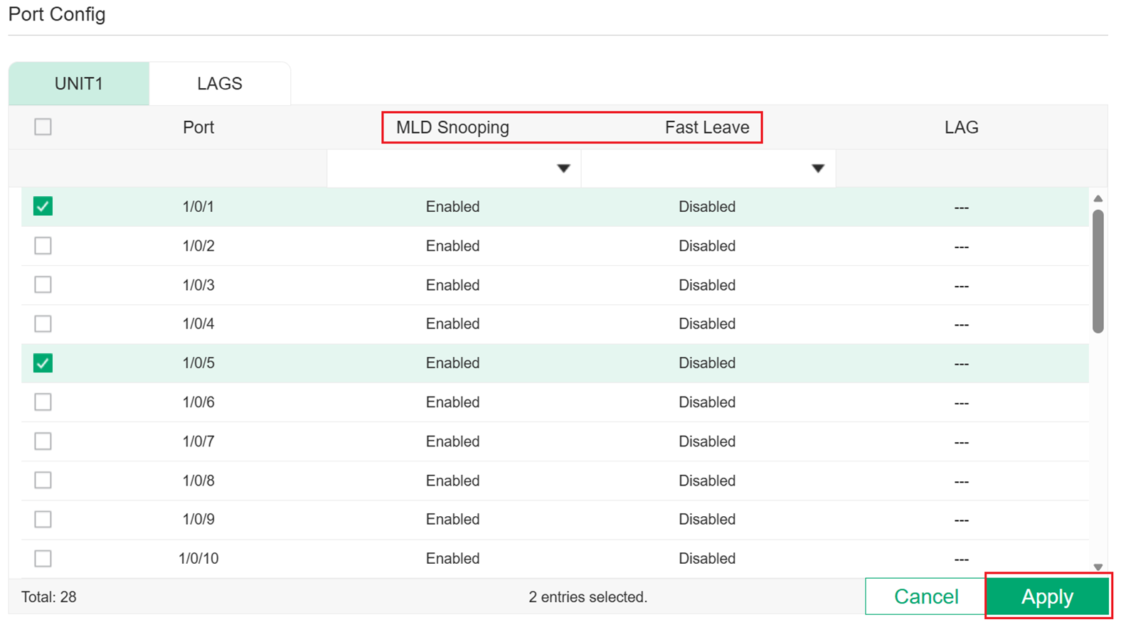 Show fast leave status.