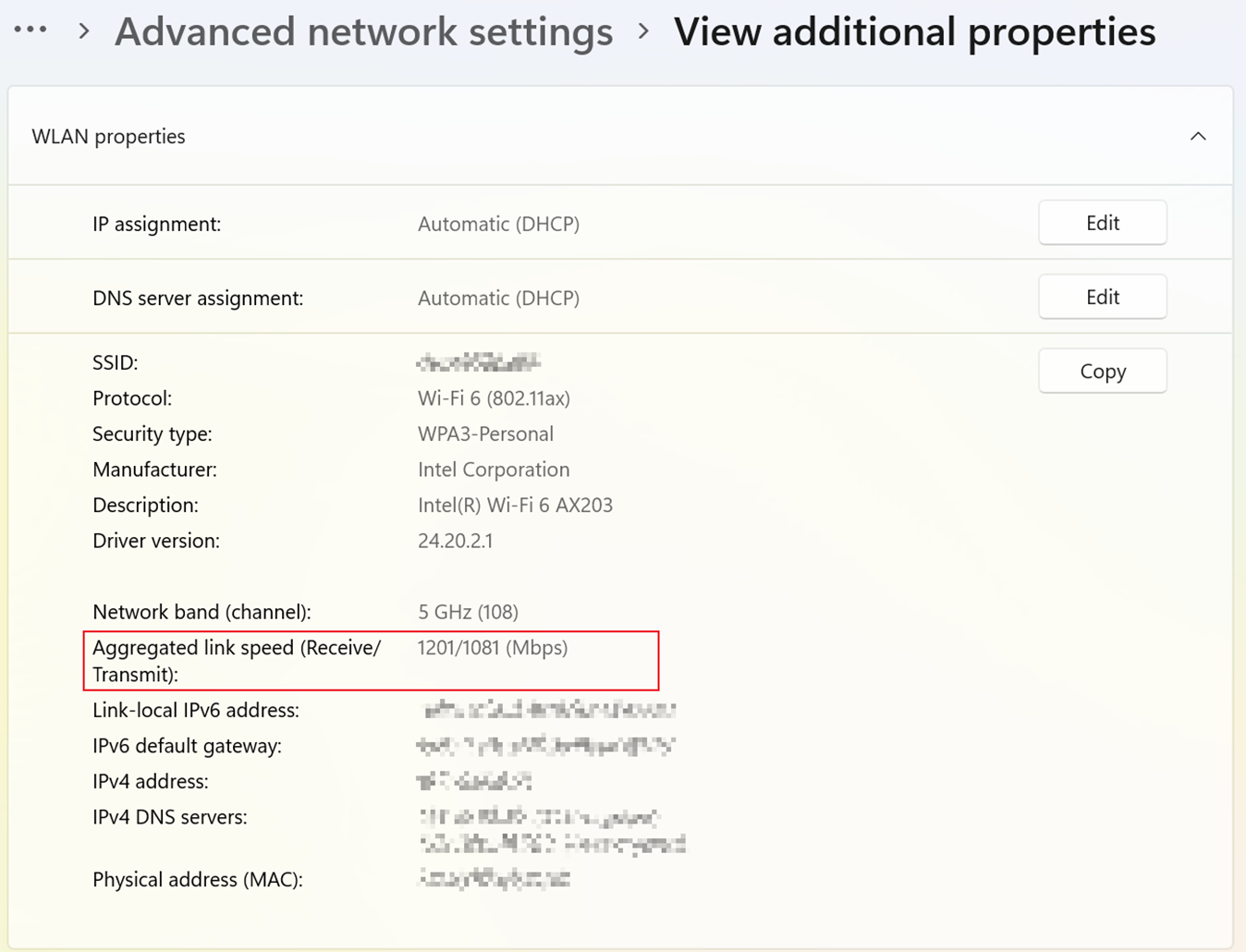 How to check wireless link speed on PC.