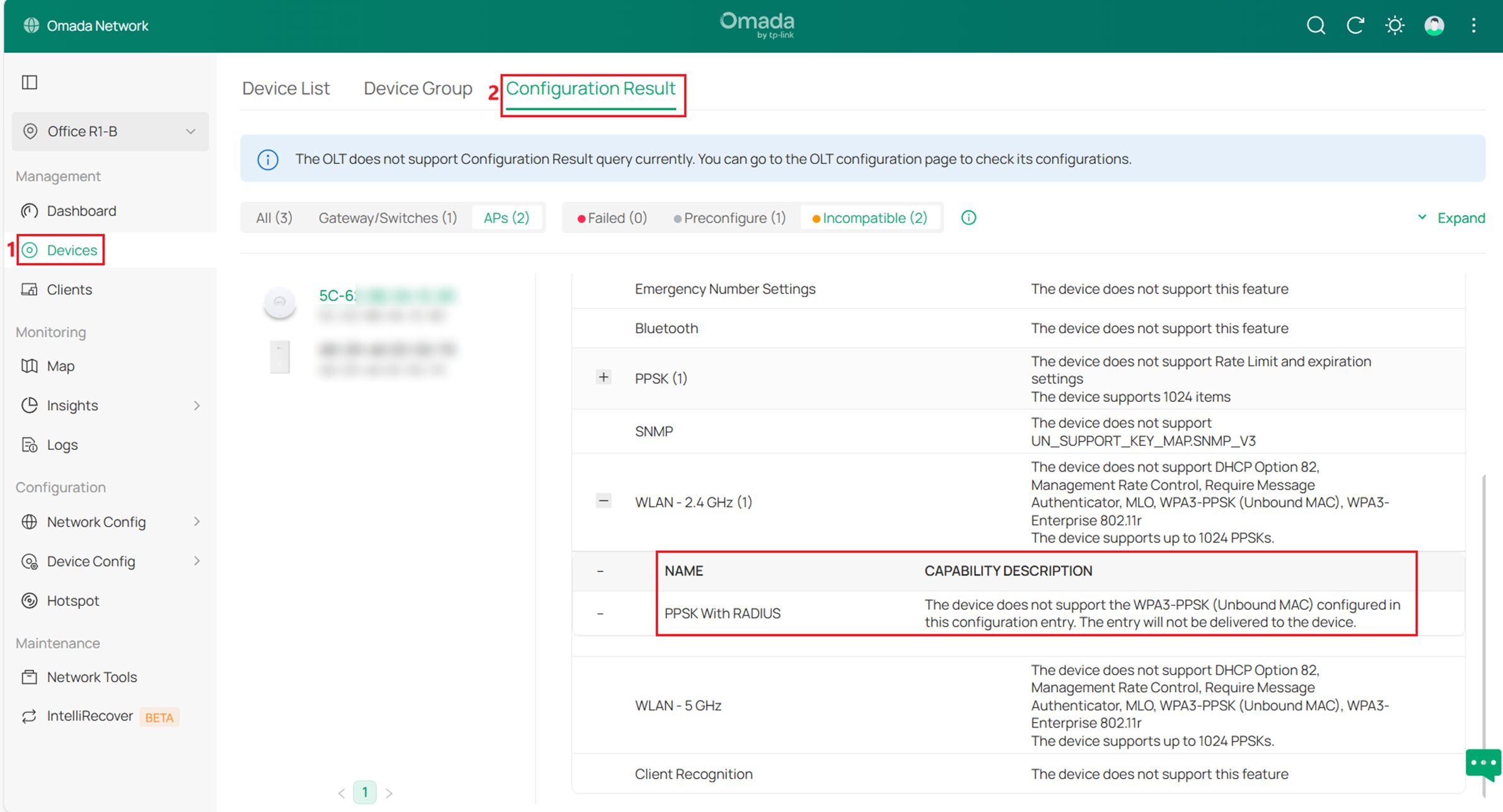 Show the Configuration Result page.