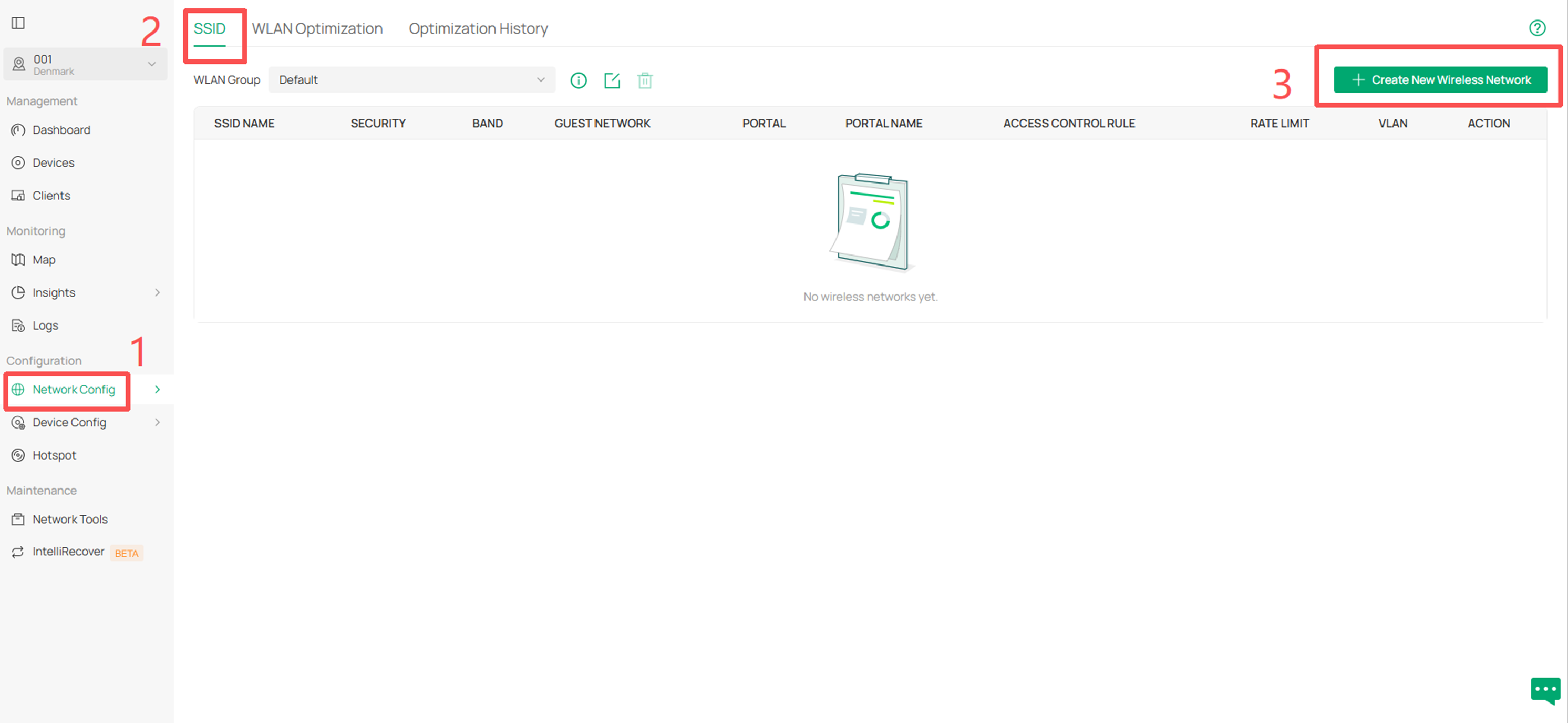 Path of creating new wireless network.