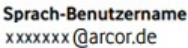 Der VoiceBenutzername endet auf @arcor.de.