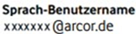 The voice username ends with @arcor.de。