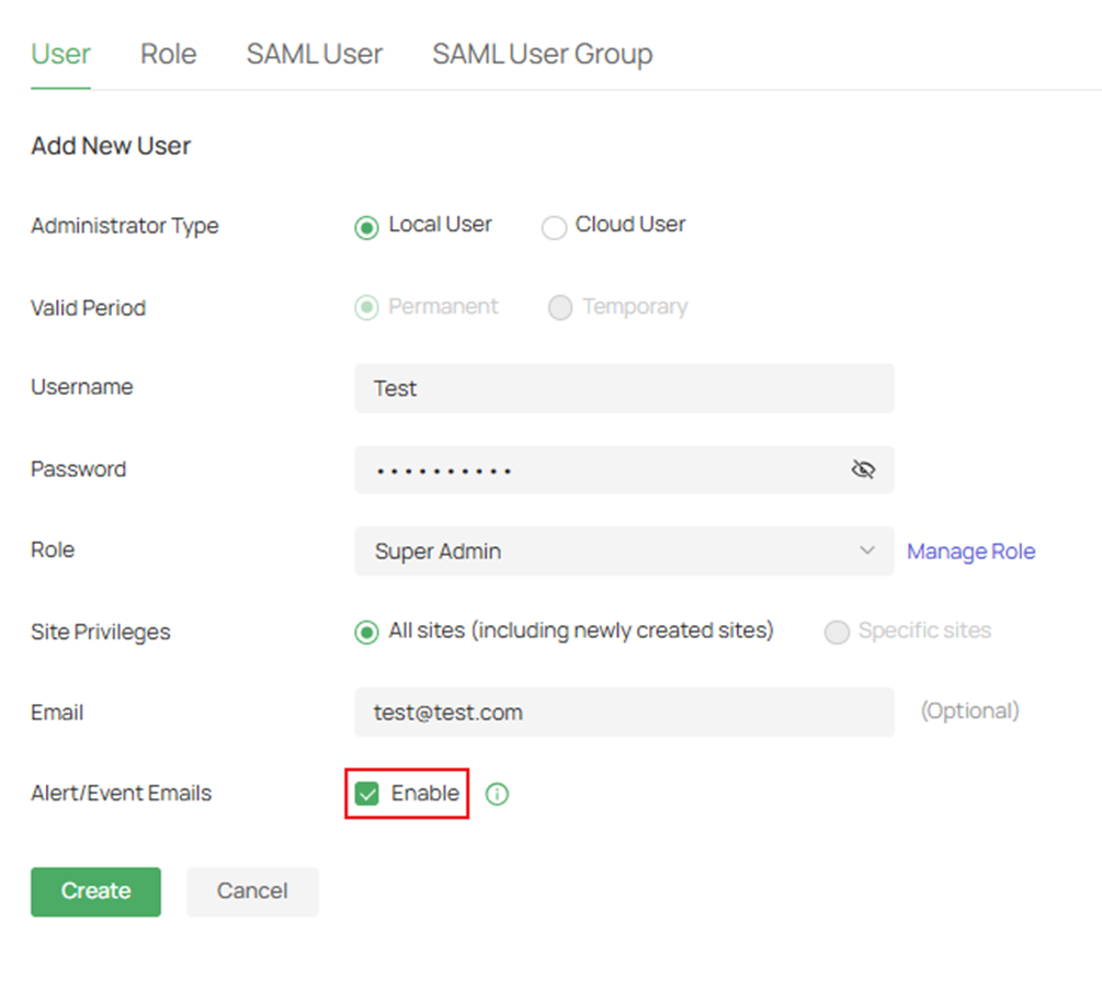 Enable Alert/Event Emails for that account.