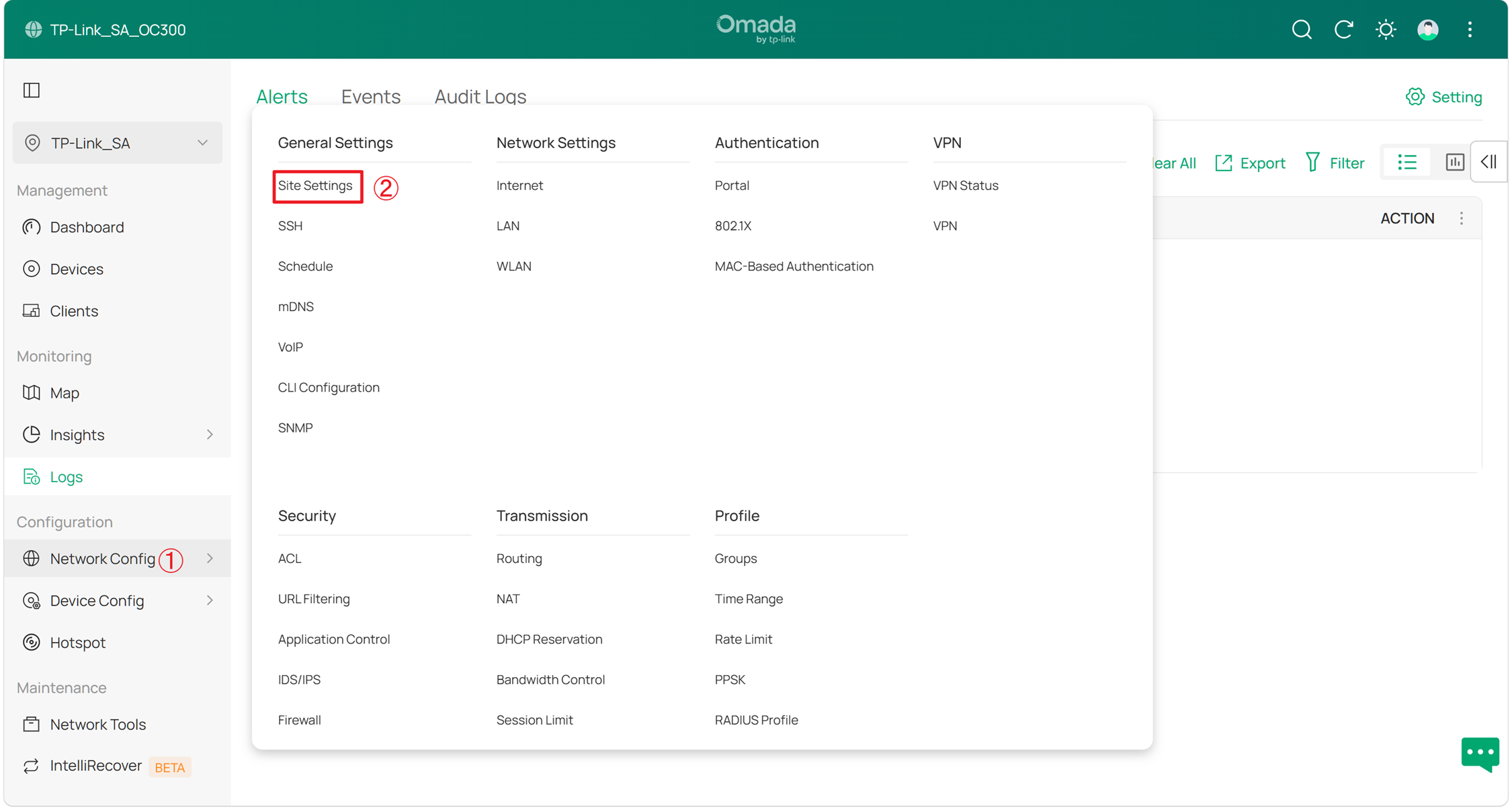Check Mesh settings for site.