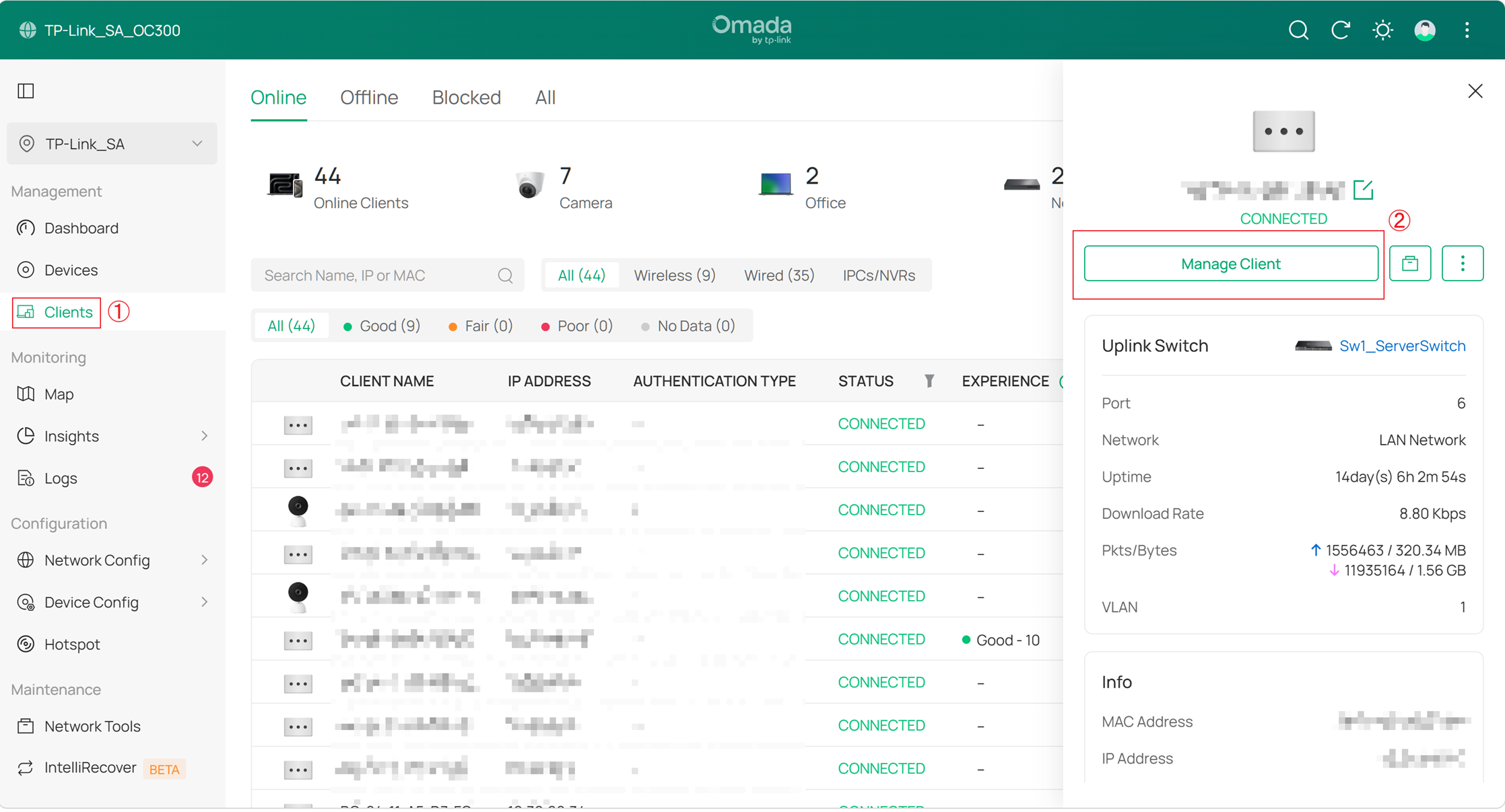 Path of checking client list.