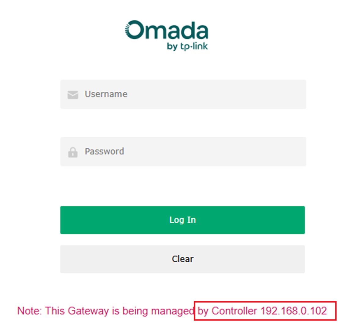 Showing the prompt of Omada Gateway which contains the IP address of Omada Controller.