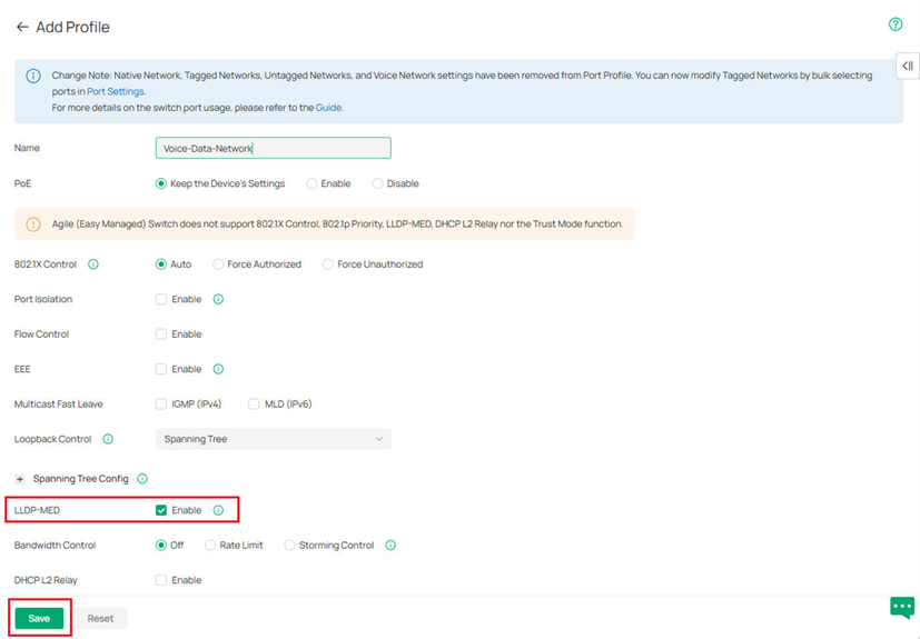 Show an example of an auto VoIP port profile.