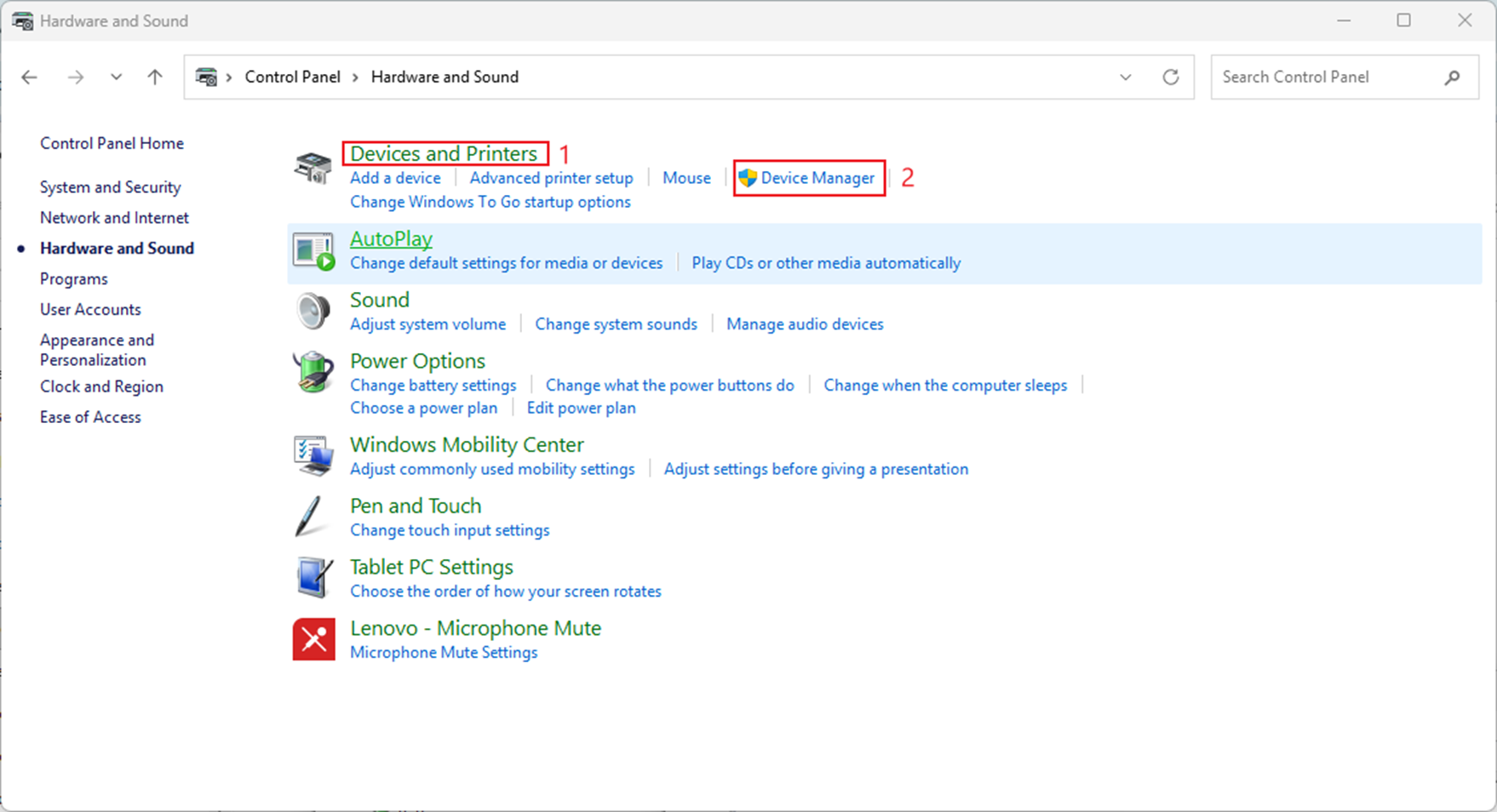 Navigating to Device Manager.