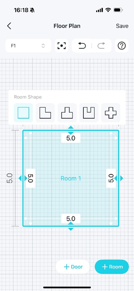 A floor plan including newly added rooms and various room shapes.
