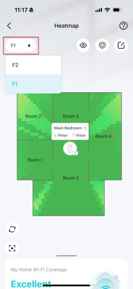 Locate the floor button on the heatmap.