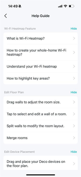 The Help Guide page for the heatmap.