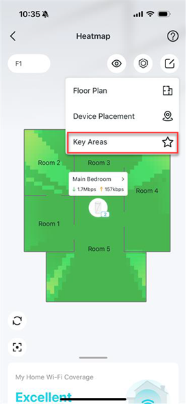 Locate Key Areas option in the Edit list.