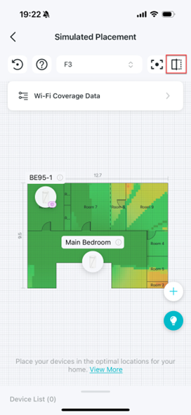 Locate the compare icon on the Simulated Placement page.