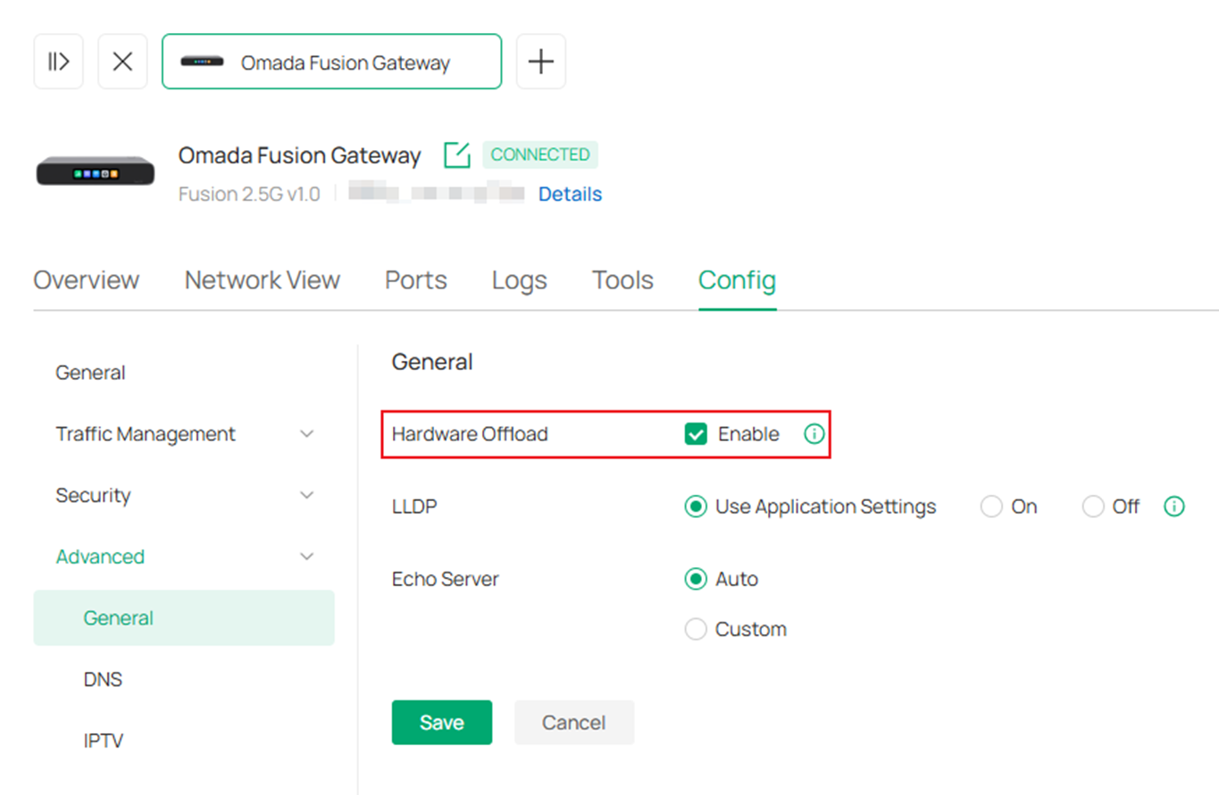 Show the interface to check Hardware Offload is enabled.