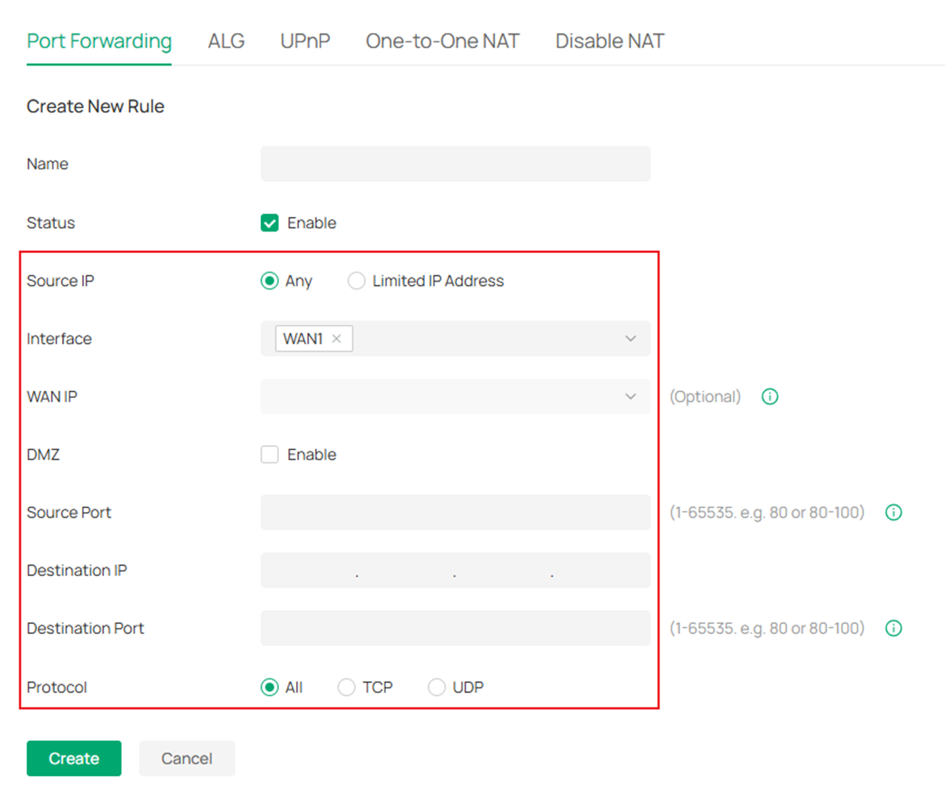 Show the interface to check Port Forwarding settings.