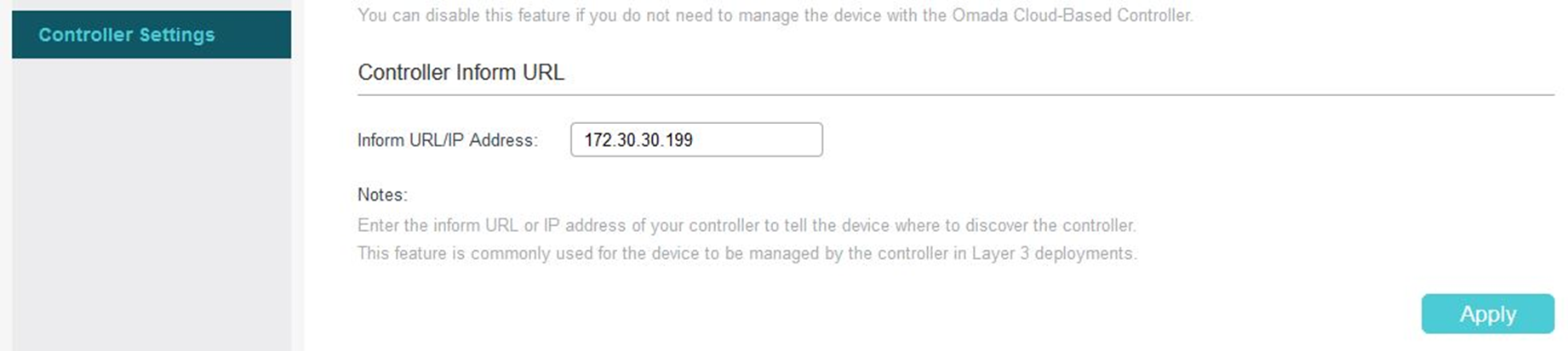 Discovering devices through configuring an informant URL on the switch.