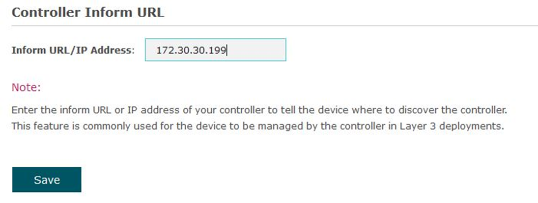 Discovering devices through configuring an informant URL on the EAP.
