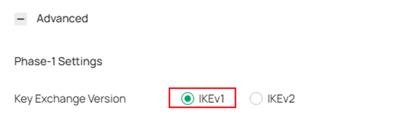The position of Key Exchange Version.