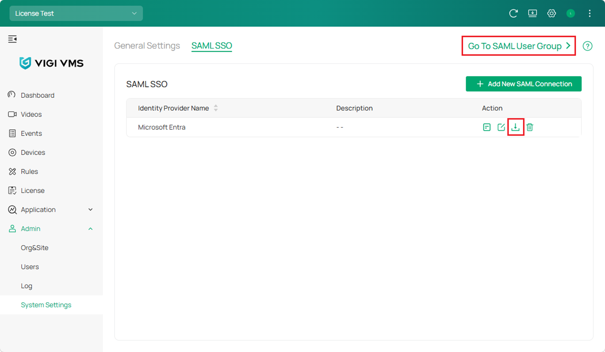A screen shot showing the position of download button.  