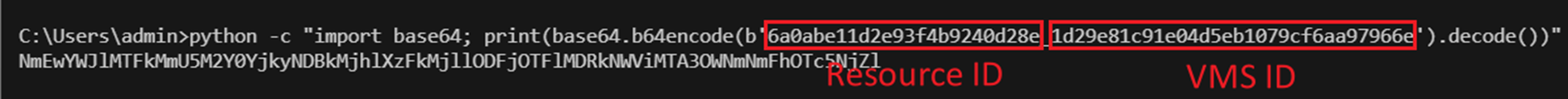 A screen shot showing how to cover to base64 with python.  