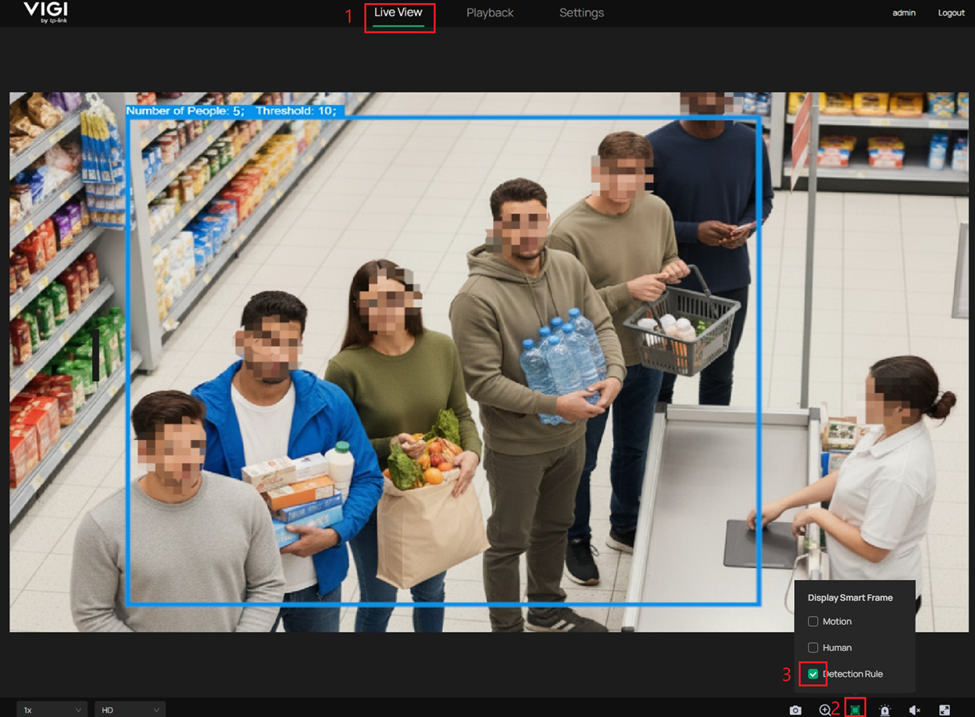 Display Smart Frame in Live View.