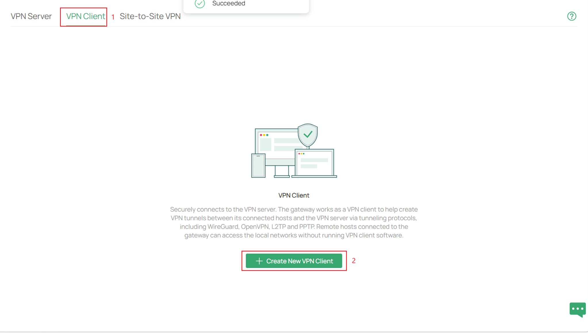 Create new VPN Client.