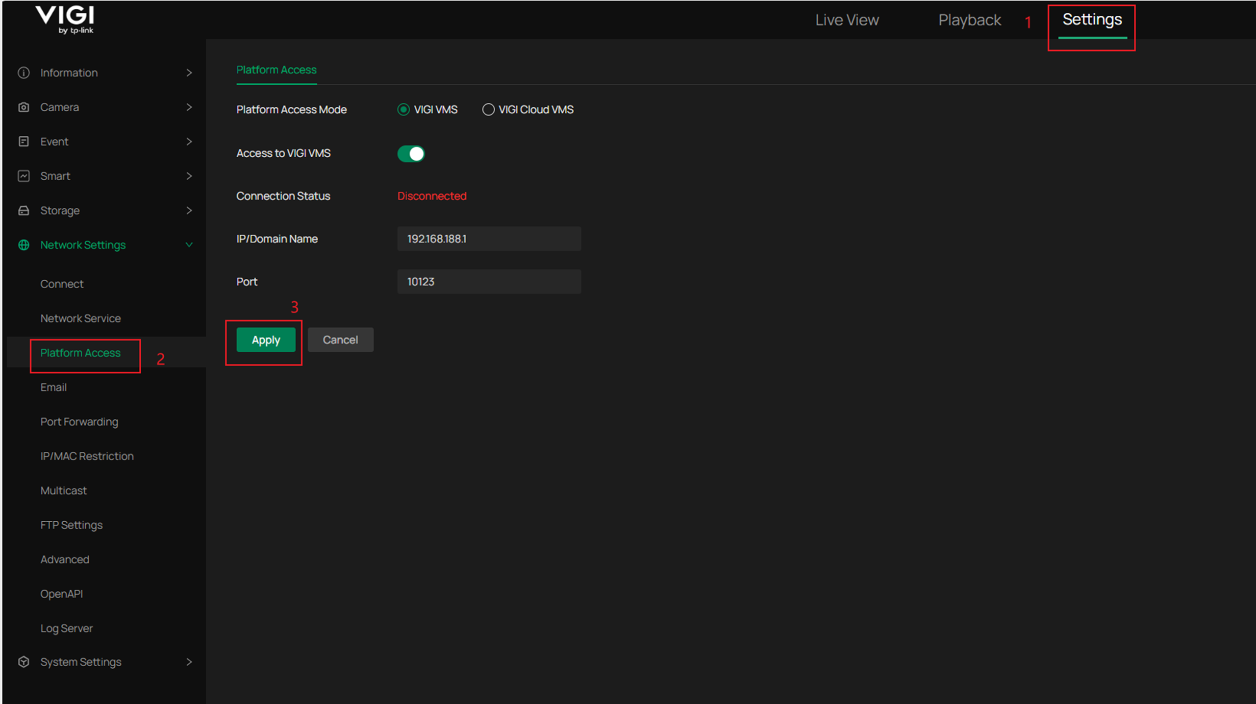 Show the position of IP Address page on IPC standalone page.