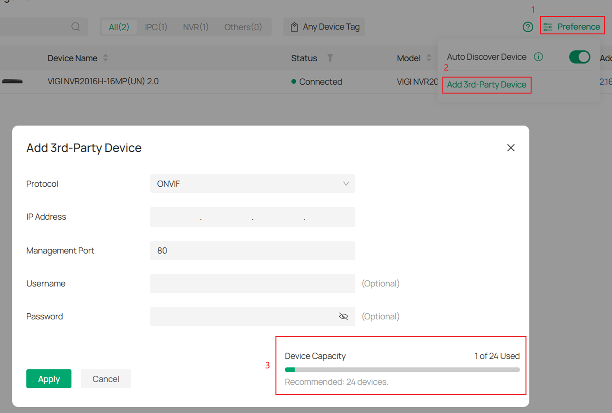 Show the position of Device Capacity.