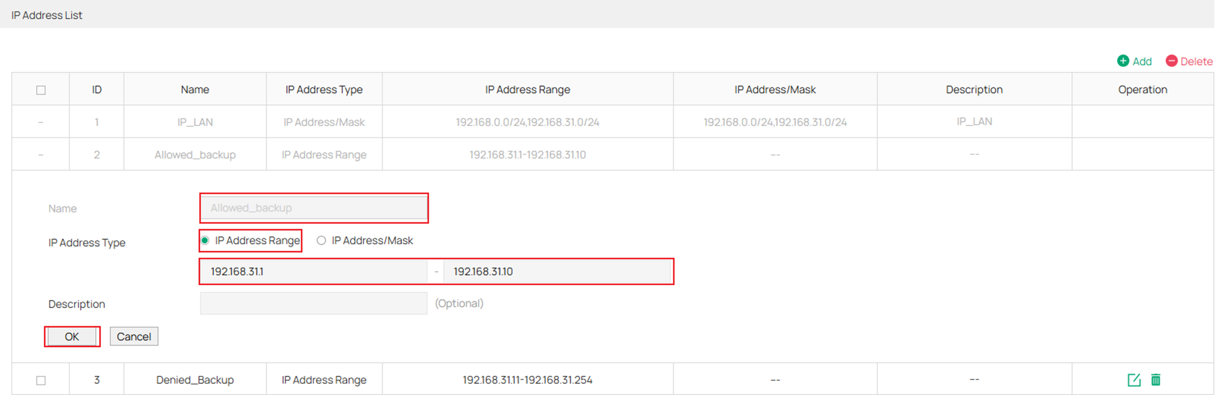 Create the IP addresses for the policy route.