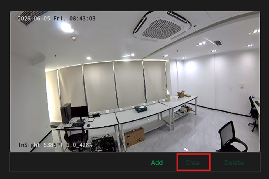 Click Clear to delete all areas with one click.