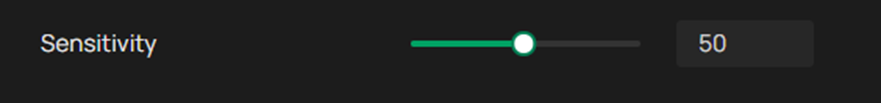 You can modify the sensitivity by entering a number or dragging the scroll wheel.