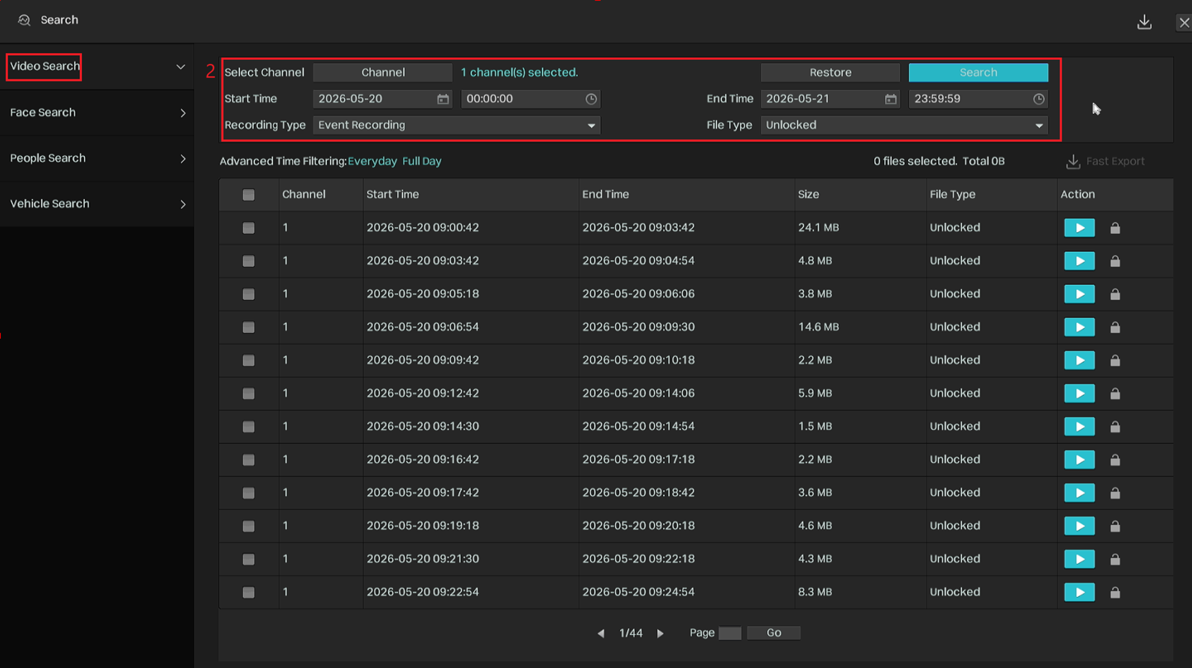 Guide customers to search recordings.