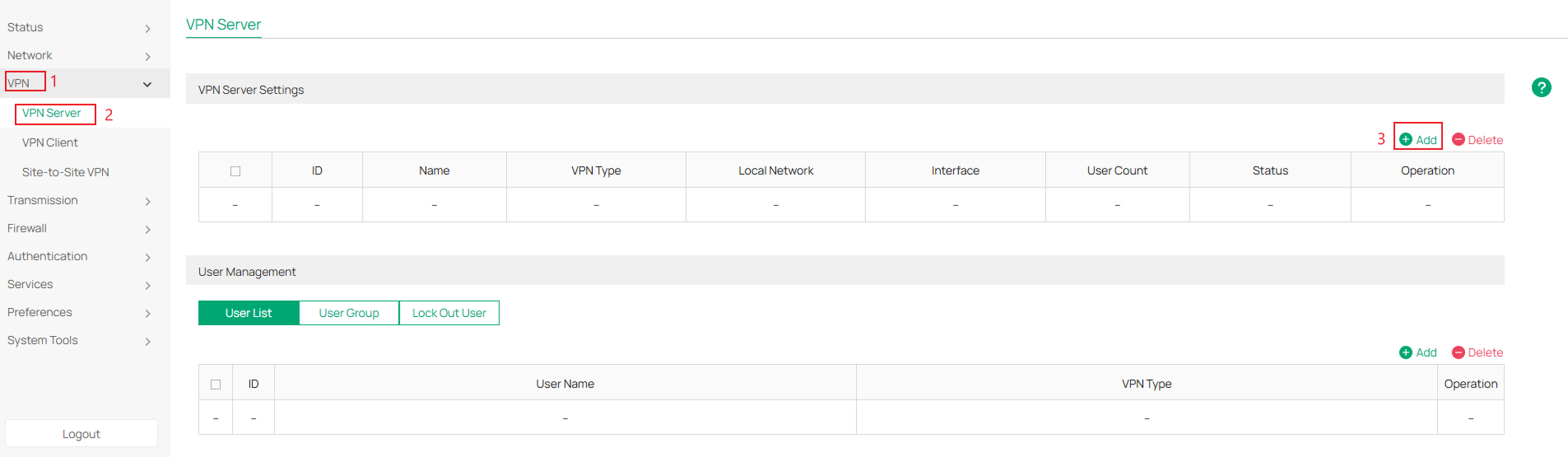 Add a VPN server to your Omada router.