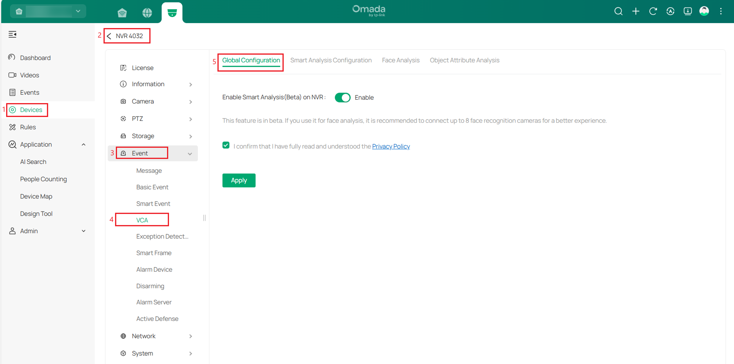 Show path of enable smart analysis.
