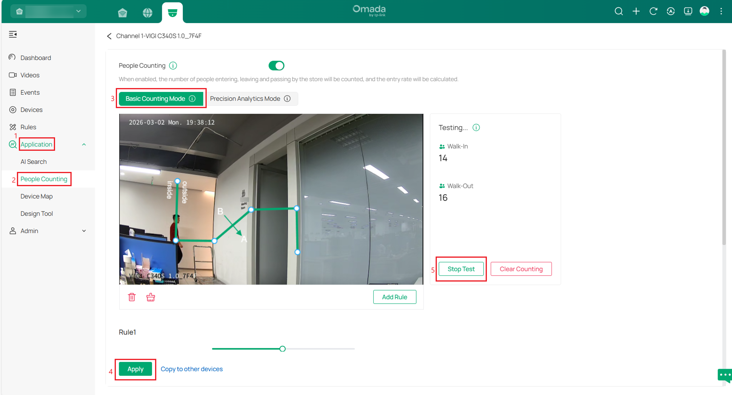 Select basic counting mode and apply.