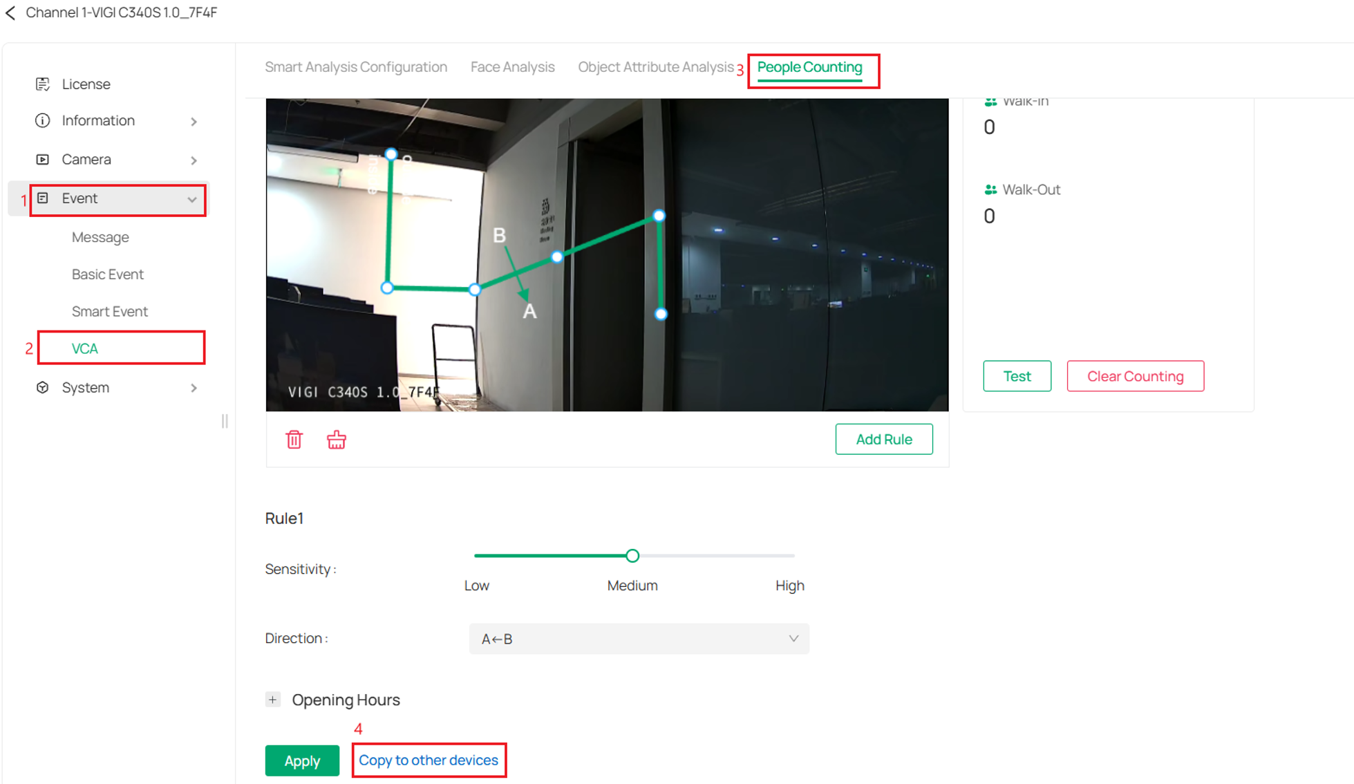 Apply same settings to other cameras.
