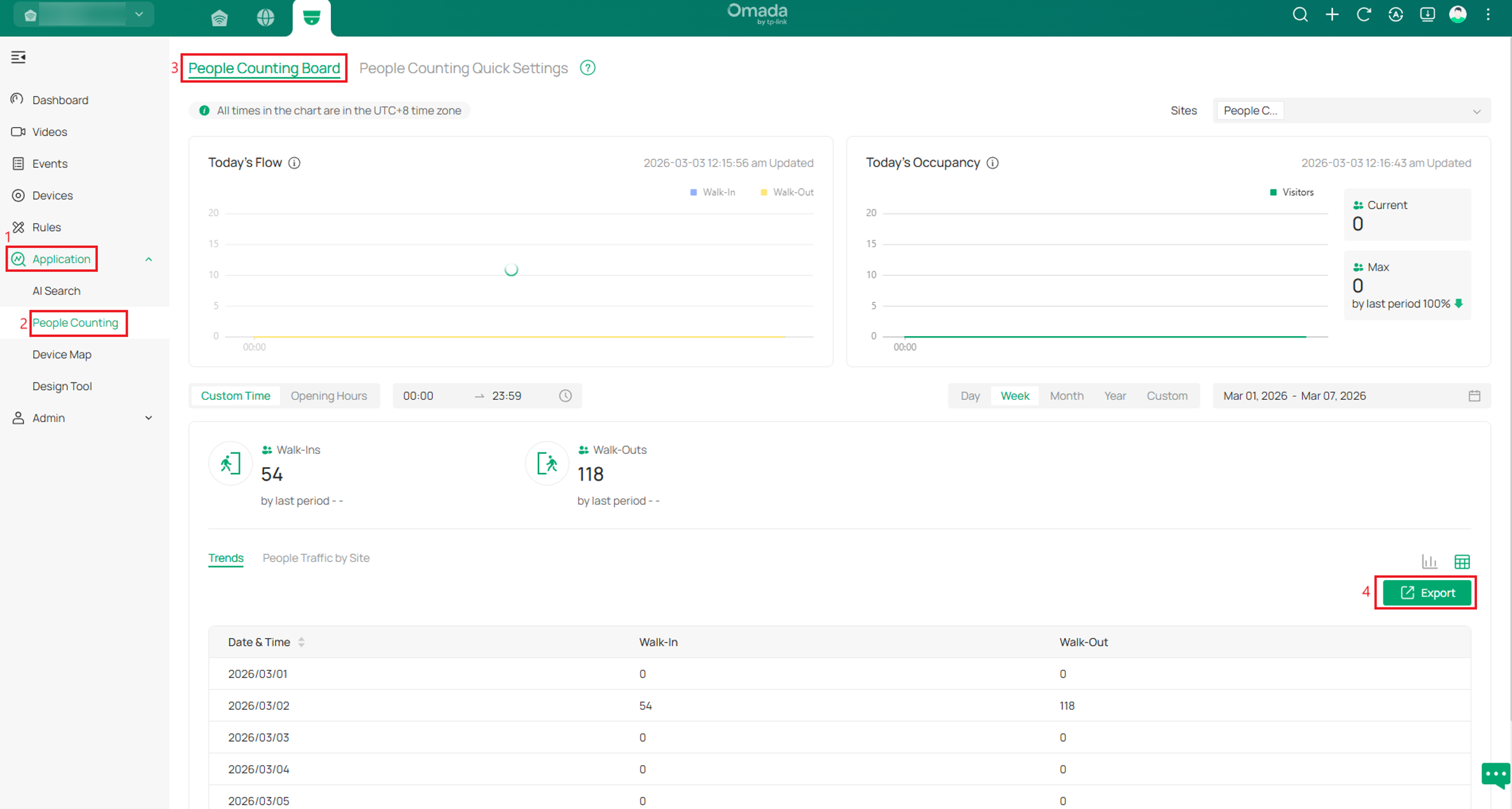 Show data export button.