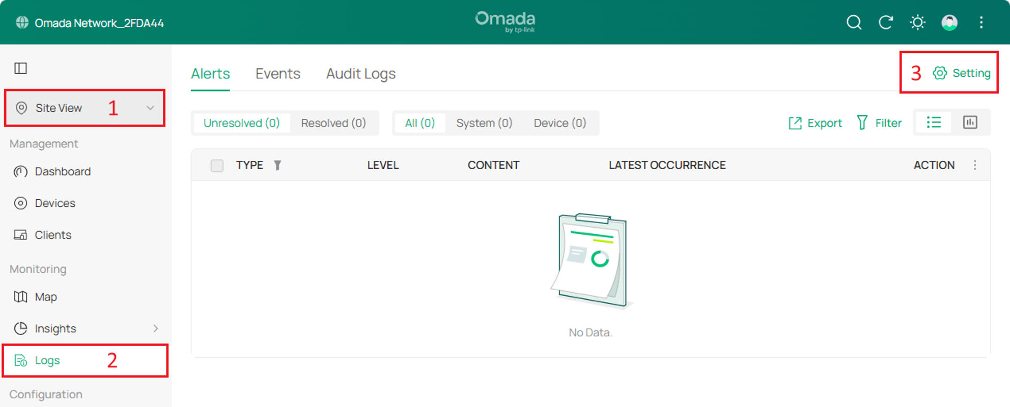 A screenshot showing the path to logs setting.