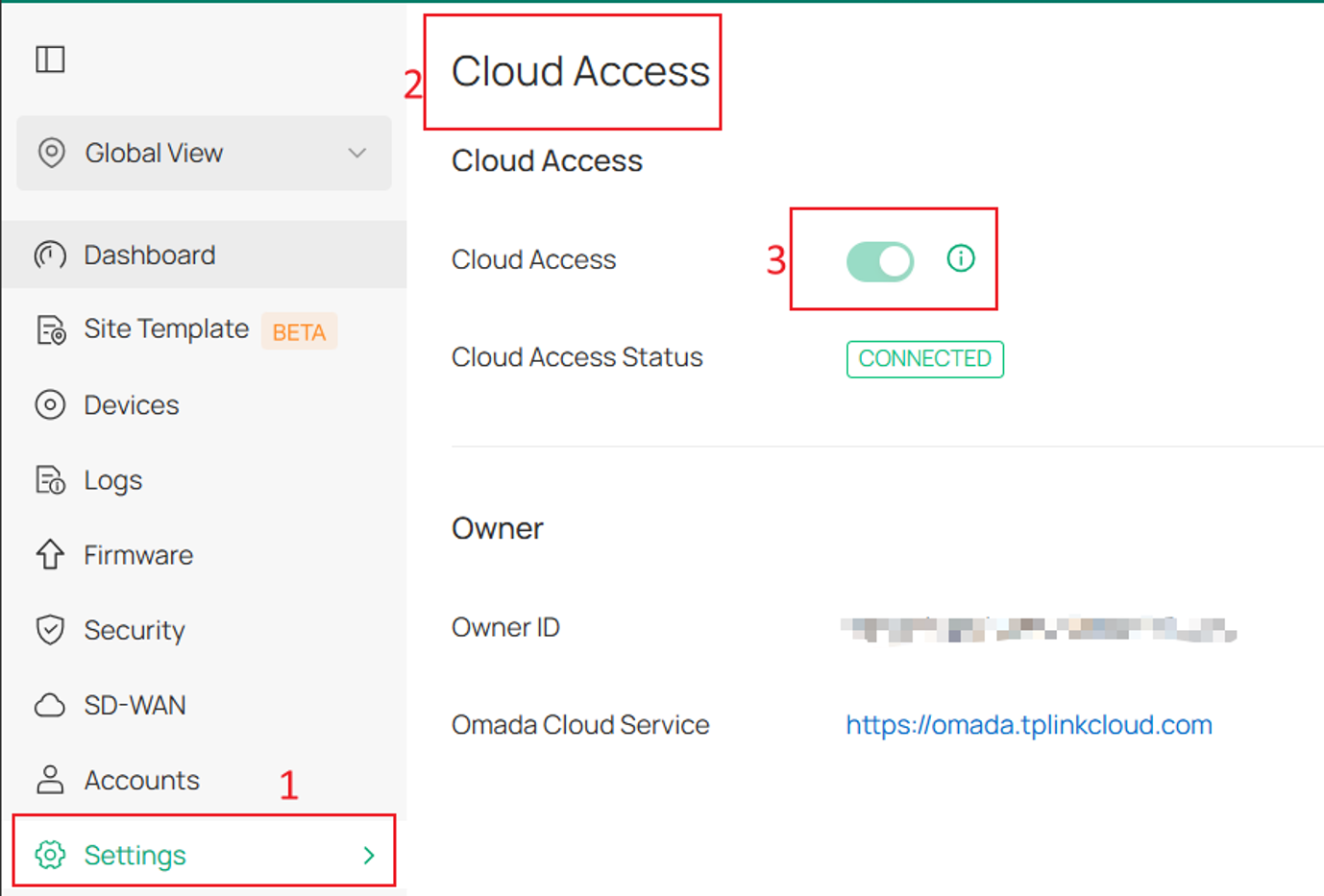 show the page of cloud access.